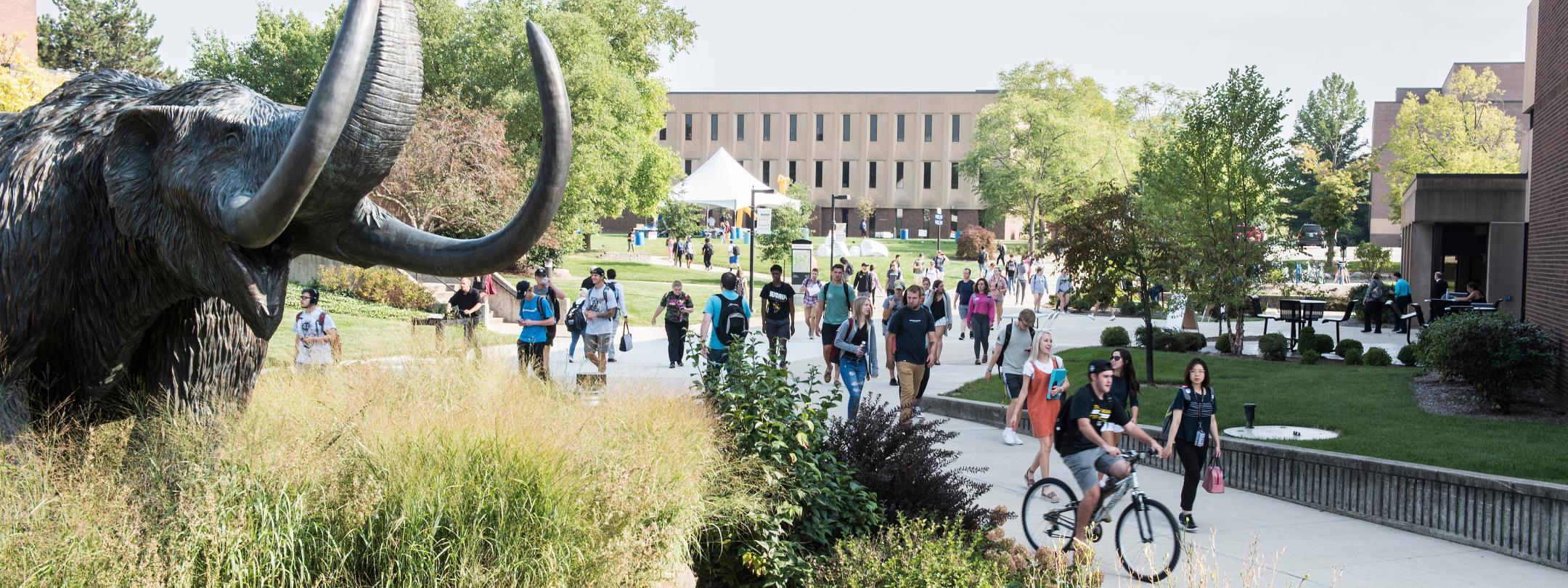 Students walking to class.